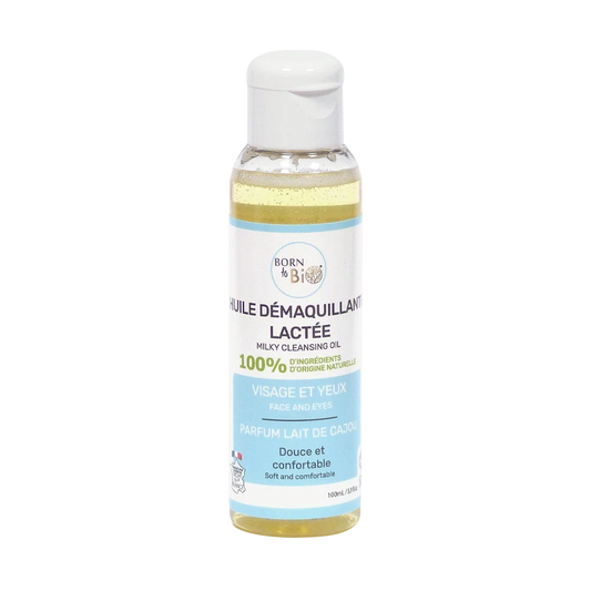 Huile Démaquillante Lactée Certifiée Bio - Parfum Douceur de Lait de Cajou-0