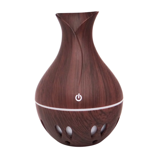 Difuzor eteričnih olj in vlažilec zraka v izgledu temnega lesa USB – 130 ml
